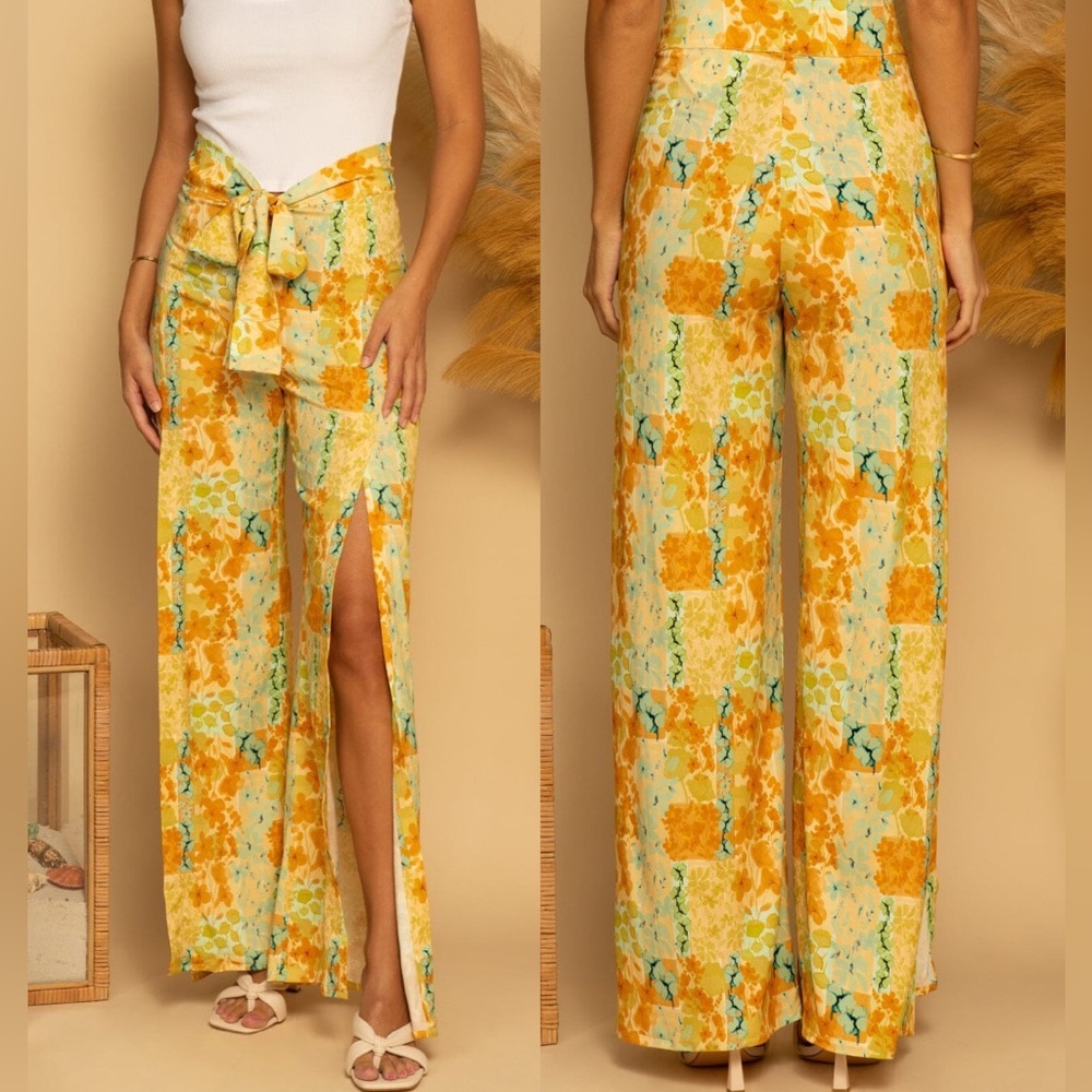 Shore Brand High Waist Floral Split-Leg Bella Pant